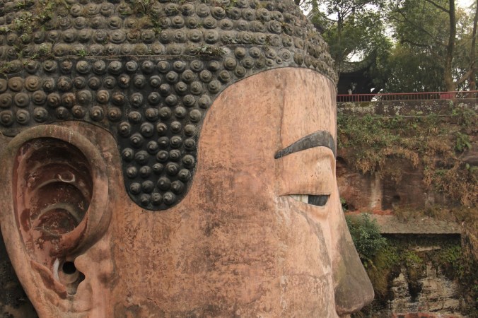 The Leshan Giant Buddha's head