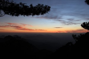 Sunset of Anhui's rolling mountains.