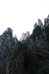 Look closely and you'll see the stairs winding down from the top of the right-most spire to the bottom of the canyon.