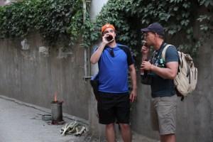 Lanzhou's alleyways had plenty of beer and open flame.
