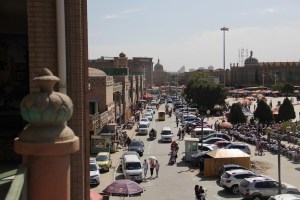 From the hostel balcony in Kashgar.