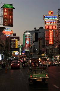 Chinatown's neon signs give it a Hong Kong feeling.