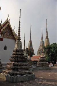 Wat Pho, like other Thai temples, has uniquely Thai architecture.