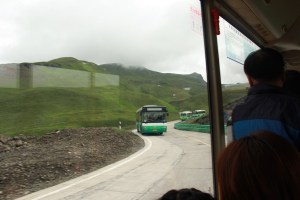 The bus caravan to the top.