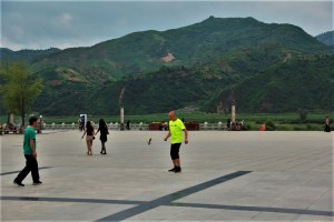 The riverwalk facing NK.